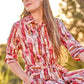 Sue - Forest Meander: Shirt dress with belt and cuffed 3/4 sleeves