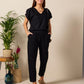 Emma - Black linen: Classic slim leg linen pants