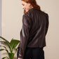 Dakota - Dark Brown: Fitted Waterfall Jacket