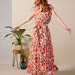 Coco - Foliage: Button-up classic tiered dress with detachable belt