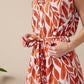 Coco - Foliage: Button-up classic tiered dress with detachable belt