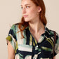 Venice - Tropic Thunder: Classic Midi Collared Shirt dress with Belt