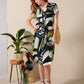 Venice - Tropic Thunder: Classic Midi Collared Shirt dress with Belt