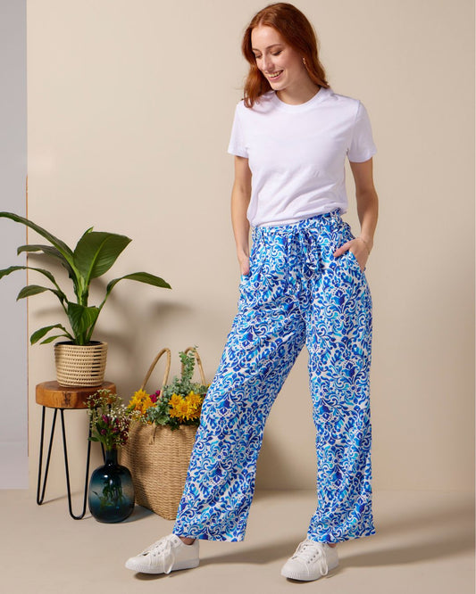 Maple - The Rainy: Wide leg full length pants with tie detail