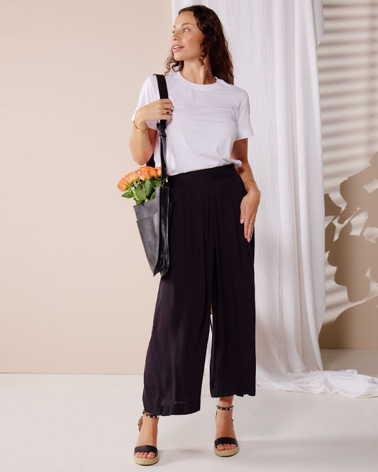 Harper - Black: Culotte Pants with pockets