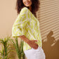 River - Magical Mist: Classic V-neck top with 3/4 sleeves