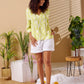 River - Magical Mist: Classic V-neck top with 3/4 sleeves