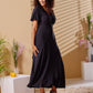 Bonny - Black: Maxi Wrap dress