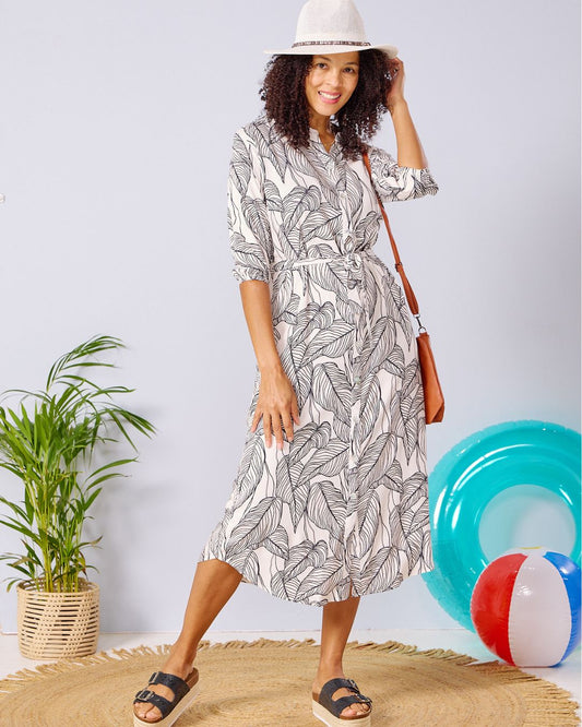 Beauty - Storm Bush: Classic Shirt dress with 3/4 elasticated sleeves