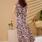 Coco - Pink Oversize leopard: Button-up classic tiered dress with detachable belt