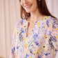 Kerry - Floral Gem: Classic midi shift dress with 3/4 sleeves