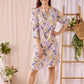 Kerry - Floral Gem: Classic midi shift dress with 3/4 sleeves