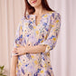 Kerry - Floral Gem: Classic midi shift dress with 3/4 sleeves